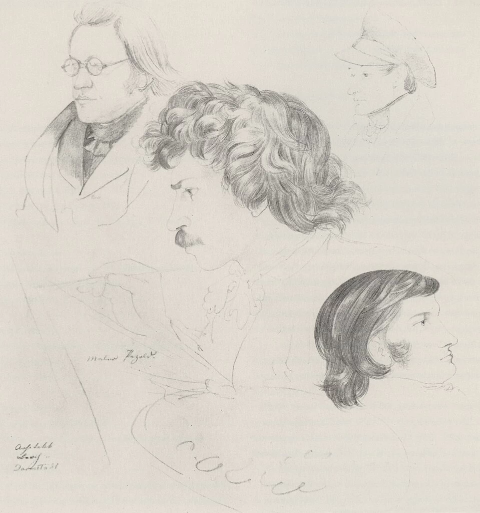 Carl Philipp Fohr - Ritratti di Ernst Gotthilf Bosse, August Georg Wilhelm Pezold, Johann Lebrecht Eggink ed Ernst Benjamin Salomo Raupach
